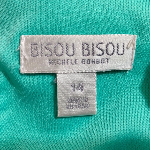 BISOU BISOU Mint Green Black Peplum Dress - Picture 5 of 5